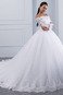 Abito da sposa Maniche Lunghe Formale Gonna lunga Festoni Quanto Tulle - Pagina 3