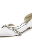 Scarpe da donna a punta piatta classiche scarpe da sposa in raso con strass