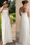 Abito da sposa Semplici Senza Maniche Chiffon Collo drappeggiato Bateau