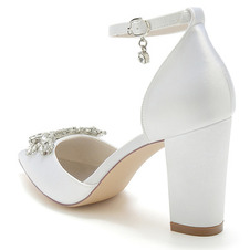 Scarpe da sposa in raso con strass scarpe da sposa bianche scarpe da sposa con fiocco