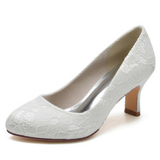 Scarpe da sposa in pizzo sandali con tacco alto bianchi scarpe da banchetto scarpe da sposa