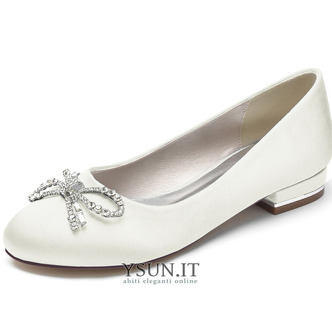 Scarpe da sposa basse Scarpe da sposa in raso con fibbia strass bianchi - Pagina 11