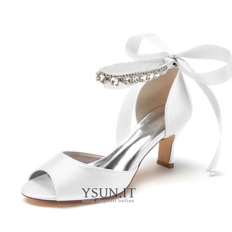 Scarpe da sposa stiletto da sposa sandali aperti da sposa scarpe da damigella d'onore di grandi dimensioni - Pagina 7