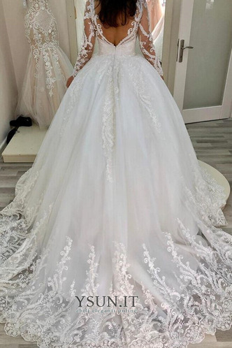 Abito da sposa Inverno Illusione maniche Maniche Lunghe Scollo a v V - Pagina 3