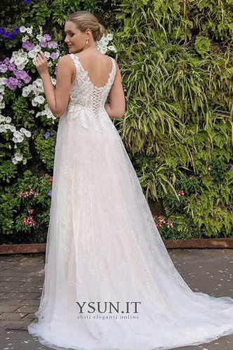 Abito da sposa Eleganti Applique Naturale V-Scollo Profondo V-scollo - Pagina 2