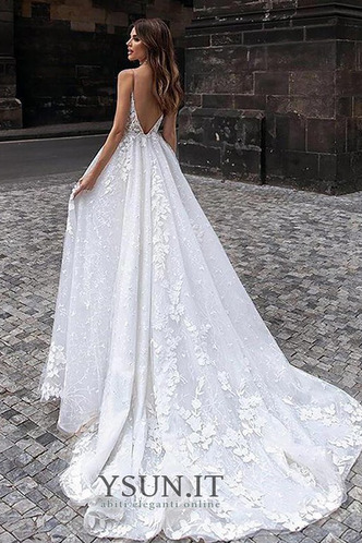 Abito da sposa Eleganti Naturale A-Line Autunno Applique Gonna lunga - Pagina 2