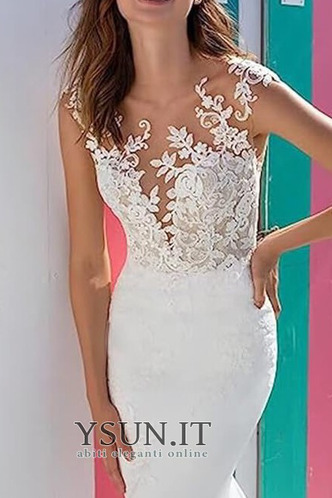 Abito da sposa Sirena Applique Lungo Mezza Coperta Naturale decorato - Pagina 2