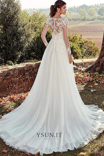 Abito da sposa Pizzo Lungo Maniche Lunghe Quanto Shiena Sheer Applique - Pagina 2