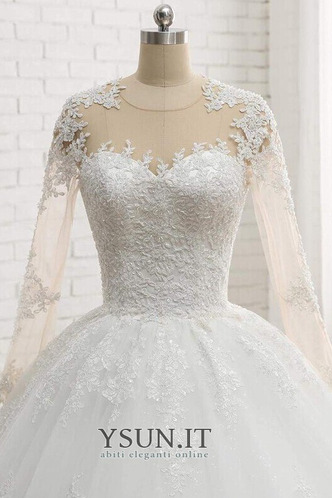 Abito da sposa Pizzo Festoni all'aperto Formale Autunno Naturale - Pagina 3