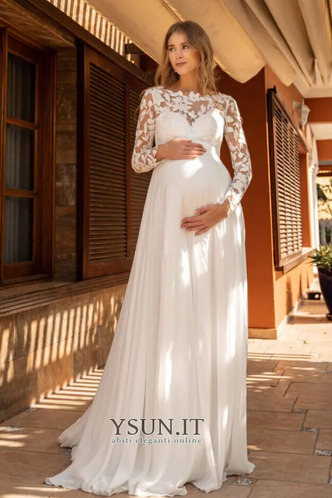 Abito da sposa Eleganti Spiaggia Applique Lungo Reale vita alta Premaman - Pagina 1