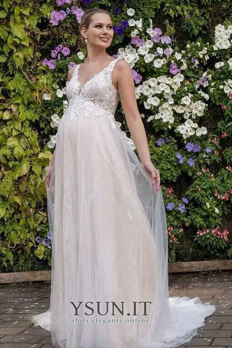 Abito da sposa Eleganti Applique Naturale V-Scollo Profondo V-scollo - Pagina 1