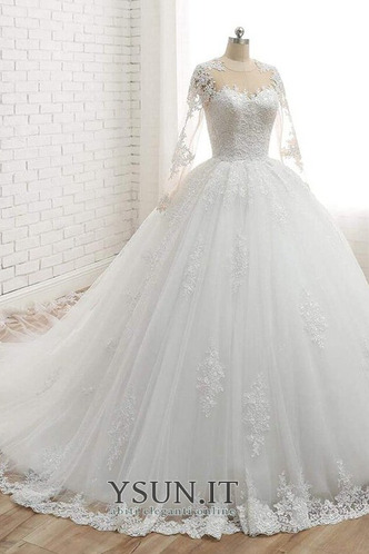 Abito da sposa Pizzo Festoni all'aperto Formale Autunno Naturale - Pagina 1