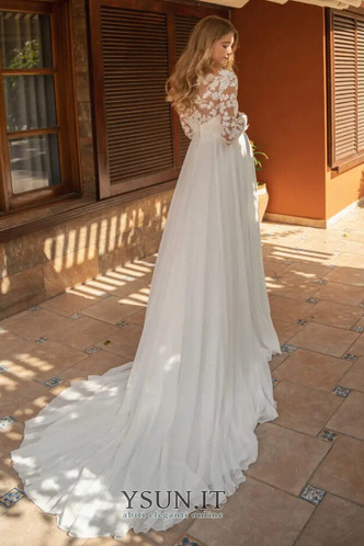 Abito da sposa Eleganti Spiaggia Applique Lungo Reale vita alta Premaman - Pagina 2